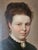 Realism Antique 19th Century German Oval Oil Painting Portrait of a Lady With a Cameo For Sale - Image 3 of 15