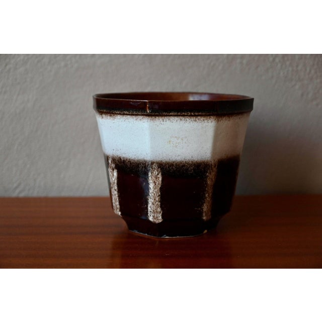 Vintage Ceramic Glazed Stoneware Plant Pot, 1970s For Sale - Image 6 of 6