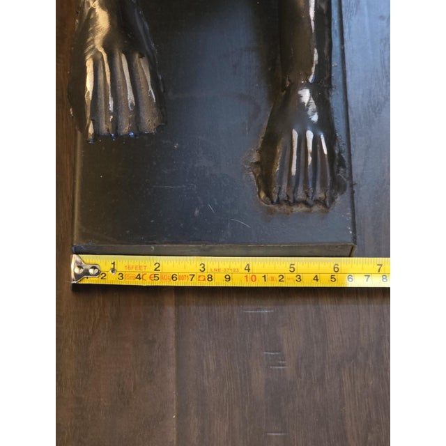 Vintage XL Cast aluminum Metal Cheetah Statue 42 inches long 21 inches tall. For Sale - Image 11 of 13