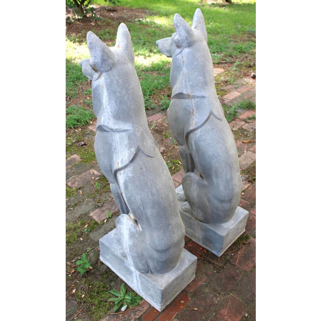 Stone Large Pair of Pharaoh/Ibizan Hound Garden Statues by Pennoyer Newman For Sale - Image 7 of 16