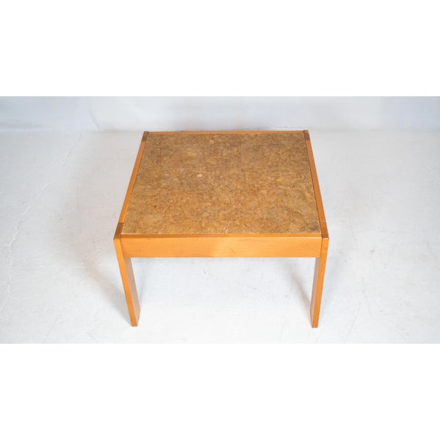 1970s Danish Modern Oak and Cork Coffee Table For Sale - Image 9 of 13