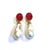 Metal Bochic “Orient” Ruby & White South Pearls Earrings In 18K White Gold & Silver, 2 pieces For Sale - Image 7 of 11