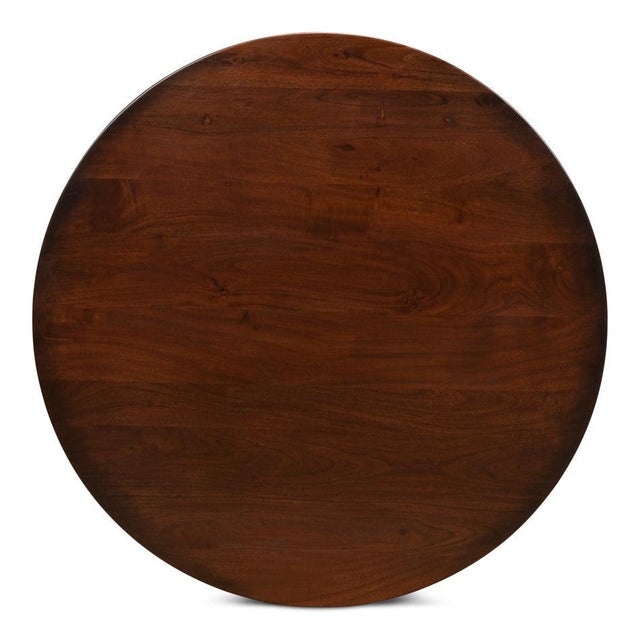 Industrial Bistro Table with Solid Walnut Top, 32 Inch Round For Sale - Image 9 of 12