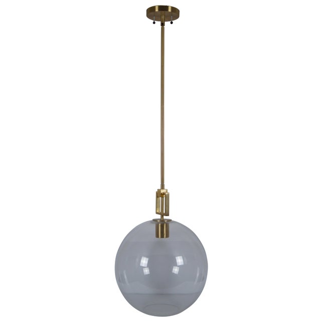 Ballard Designs Modern Fiona Glass Globe Brass Pendant Ceiling Bar Light Chairish