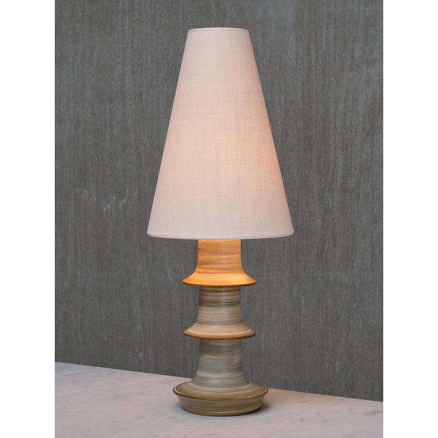 Glazed Ceramic Table Lamp by Fagerhults Belysning for Höganäs Keramik, Sweden, 1960s For Sale - Image 6 of 12