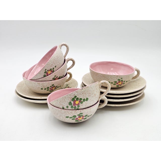 Vintage Italian Majolica Tea Set by Lina Poggi for CEAS Albisola, 1940s, Set of 9 For Sale - Image 11 of 17