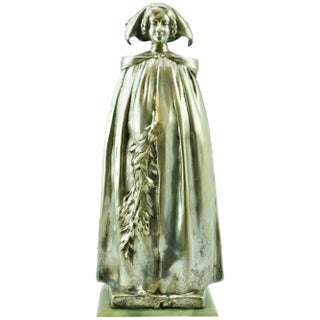 Leo Laporte Blairsy Art Nouveau Silver Overlay Bronze, 1903 For Sale