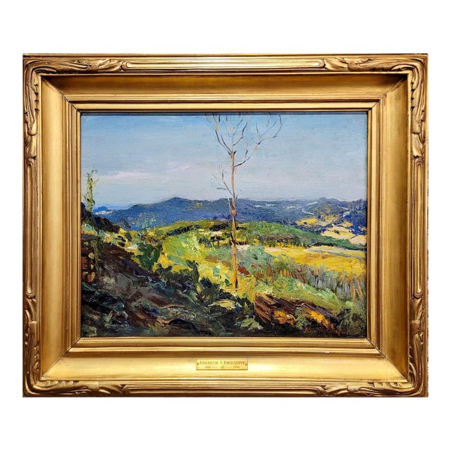 Abraham Bogdanove -The Lone Tree in a New England Landscape-1920s Oil Painting For Sale