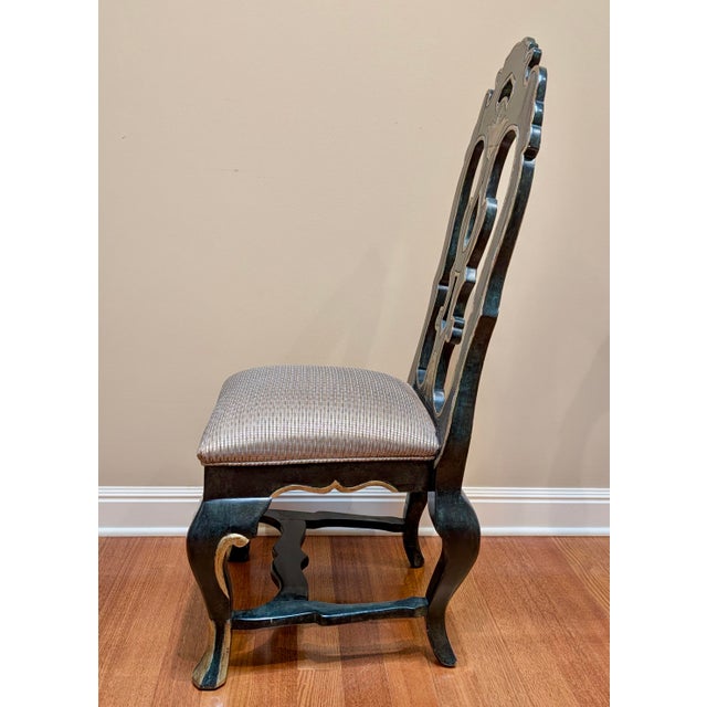 2000 - 2009 Pair of Michael Taylor Rococo Portuguese Side Chairs For Sale - Image 5 of 6