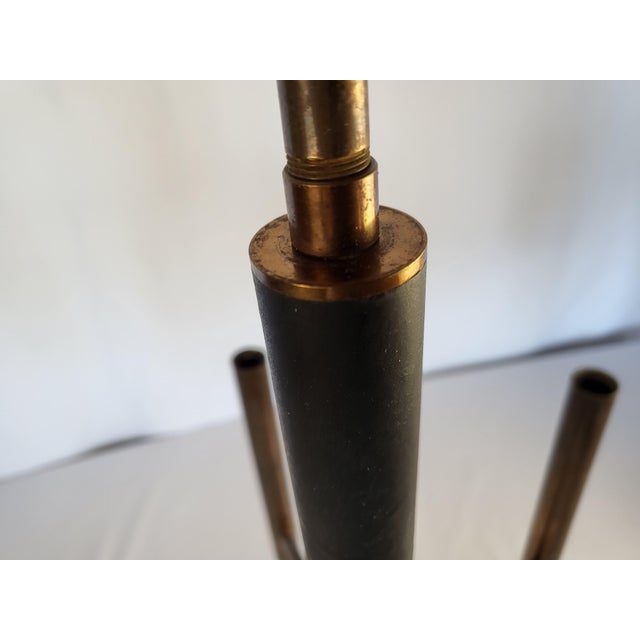 Dims.: 31.5" Diameter x 20"H Material: Bronze Origin: Italy Circa: 1970's Vintage (6) light fixture, unlacquered bronze...