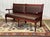 English Bench in Beech and Imitation Leather, 1990s, in Good conditions. Designed 1990 to 1999