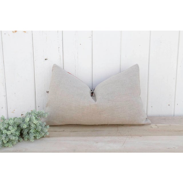 Deep Rose Suzani Lumbar Pillow For Sale In Los Angeles - Image 6 of 8