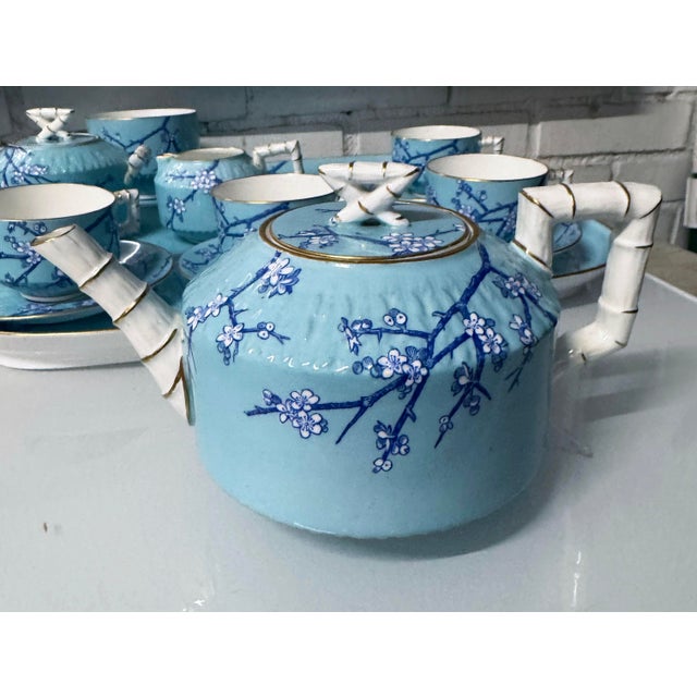 Mid 19th Century Japanese Style English Tea Set W/ Faux Bamboo Trim - 13 pcs For Sale - Image 4 of 9