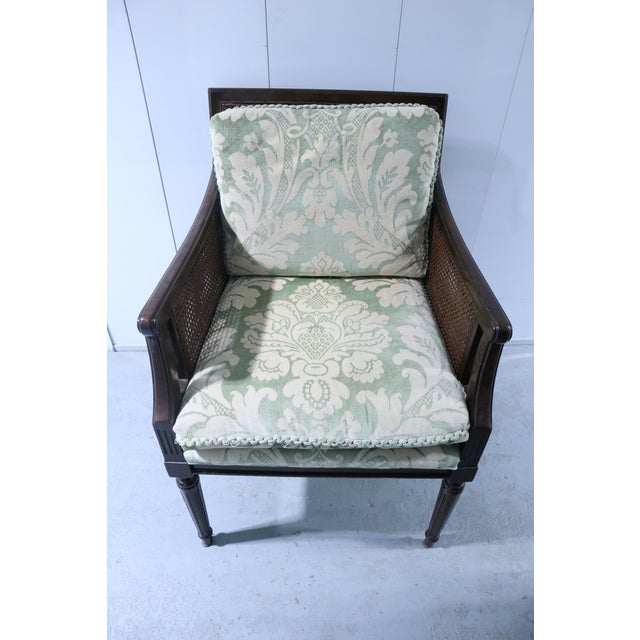 Pair of 20th Century French Bergere Fauteuil Cane Back Arm Chairs For Sale - Image 9 of 16