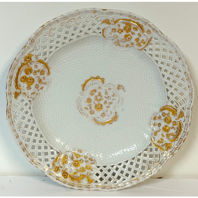 Meissen Marcolini-Period Reticulated Porcelain Plate, circa (1774–1814) A finely modeled Meissen porcelain reticulated...