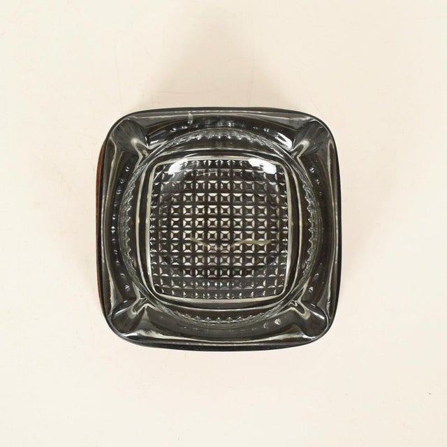 1960s French Leather and Cut Crystal Ashtray attributed to Jacques Adnet, 1960s For Sale - Image 5 of 18