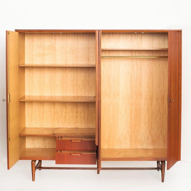 Mid-Century Scandinavian Four-Door Wardrobe in Teak, France, 1960s For Sale - Image 6 of 18