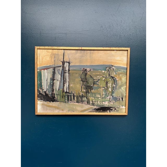 S. Hamlet, Abstract Landscape, 1960s, Oil Painting on Canvas, Framed For Sale - Image 15 of 17