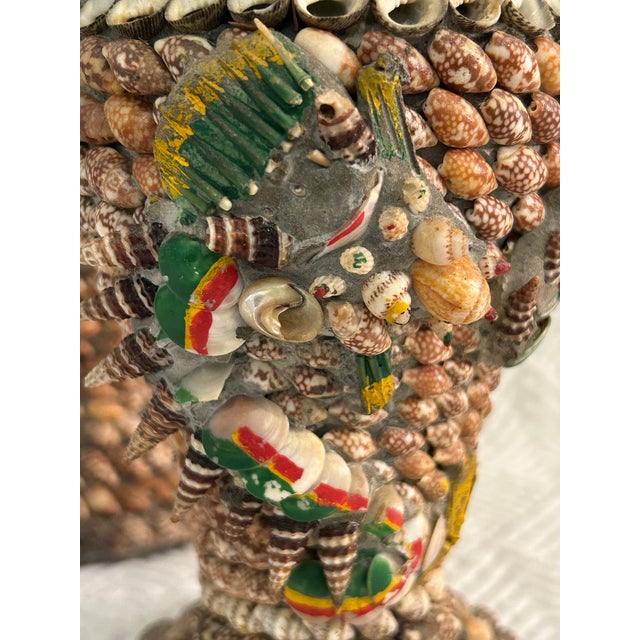 Shell Mid-Century Shell Encrusted Coastal Vases With Sea Dragon Motif – Pair For Sale - Image 7 of 10