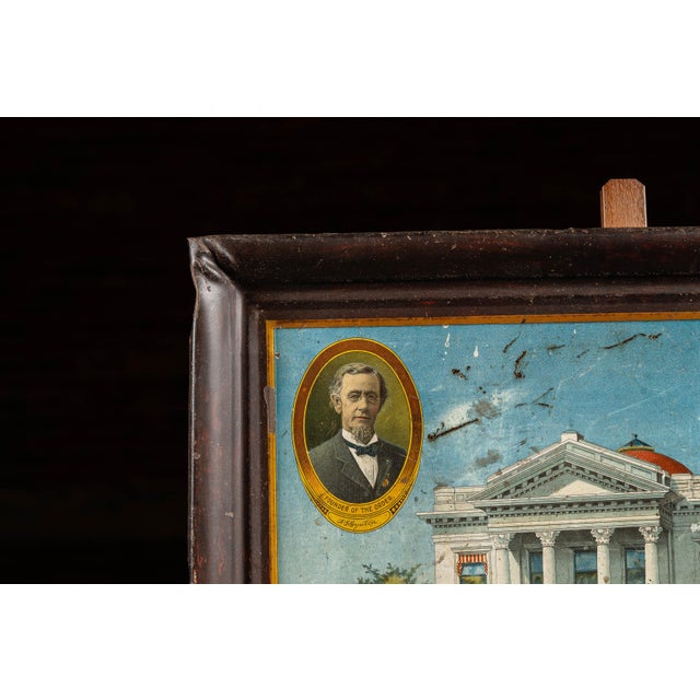 This chromolithograph print commemorates the dedication of the Modern Maccabee Temple in North Huron, Michigan, dated June...