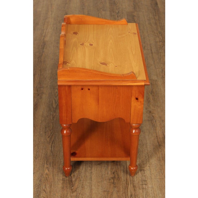 Stanley Furniture Pine and Wicker Side Table Nightstand For Sale - Image 14 of 18