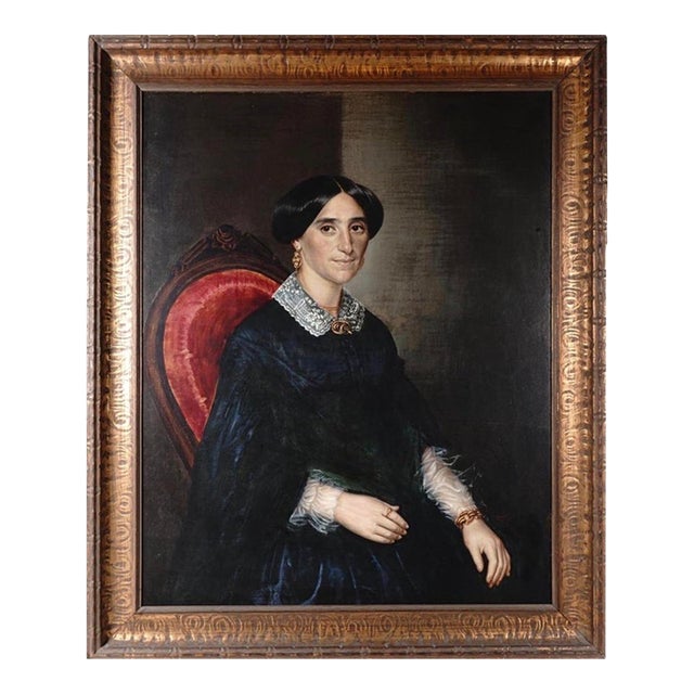 Gustav Adolph Spangenberg, 1859 — Portrait of a Lady, Likely Betty Paoli For Sale