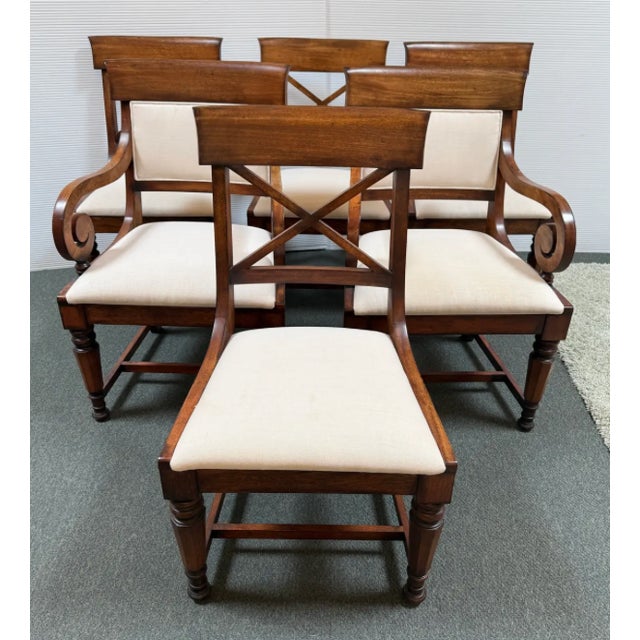 Hickory Chair Company Empire Style Extension Dining Room Table + Six Chairs, Set For Sale In San Francisco - Image 6 of 12