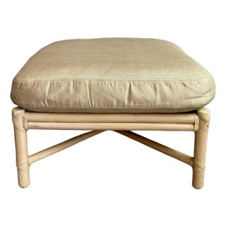 McGuire Furniture Rattan Ottoman For Sale