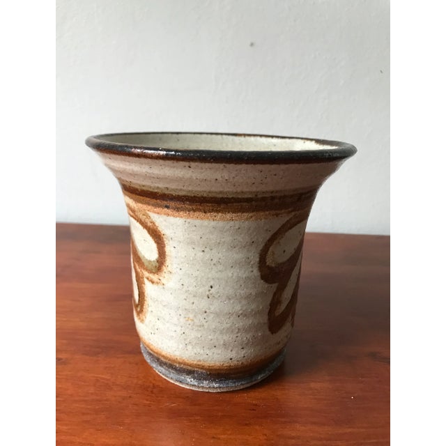 Handmade Vintage Stoneware Pottery Cachepot Vase For Sale In Boise - Image 6 of 9