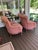 Textile Henredon Upholstered English Arm Carved Base Club Chairs- A Pair For Sale - Image 7 of 17