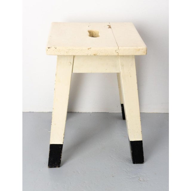 French Painted Wooden Side Stool, 1950s For Sale - Image 6 of 9