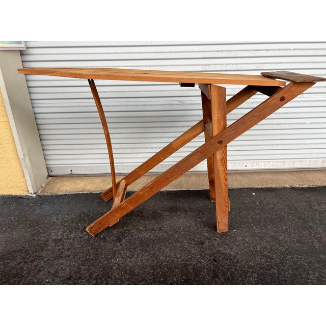 Wood Antique Primitive Folding Ironing Board For Sale - Image 7 of 7