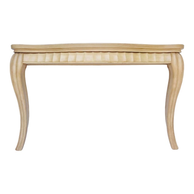 Vintage French Tan Console Table For Sale