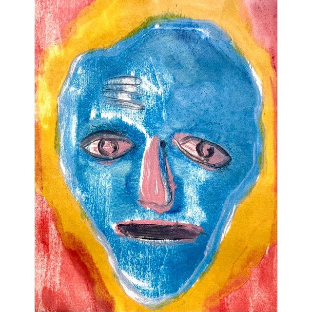 Robin Winters (American, born 1950), Untitled (Red Face) from "Cherry Block Series" 1986, monotype, pencil signed and...