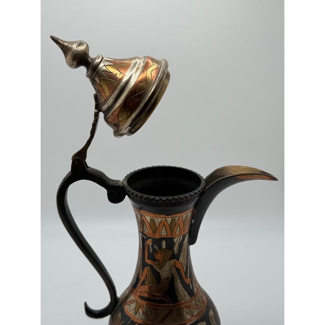 Mid 20th Century Vintage Metal Egyptian Arabic Dallah or Ewer For Sale - Image 5 of 8