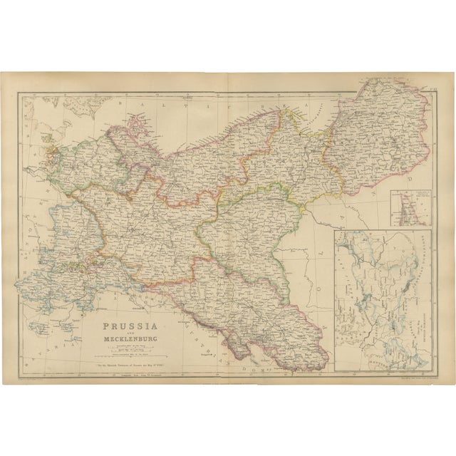 Antique Map of Prussia and Mecklenburg, Germany, 1860s For Sale - Image 10 of 10