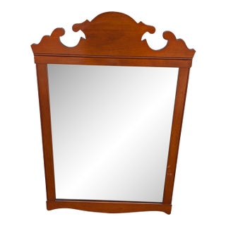Rare Mid-Century Vintage Whitney Solid Wood Wall Mirror Model 1114 For Sale