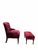 Antique French Napoleon III Button-Tufted Lounge Chair & Ottoman in Original Red Velvet An elegant antique French Napoleon...