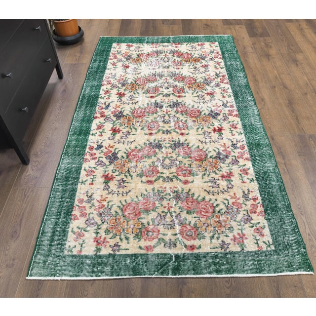 Vintage Turkish Hand-Knotted Vintage Rug is a semi-Vintage rug. '70s Eastern region of Turkey's unique rug is perfectly...