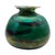 Contemporary Studio Art Glass Iridescent Green Hand-Blown Vase, 4.5" For Sale - Image 3 of 9