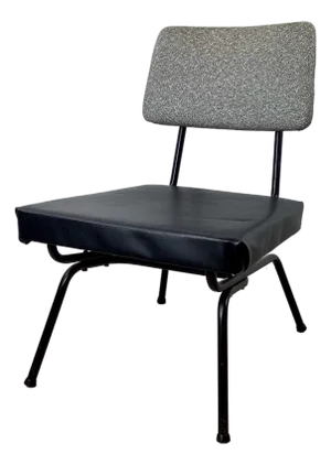 Mid-Century Modern Slipper Chair, Black Tubular Steel Frame