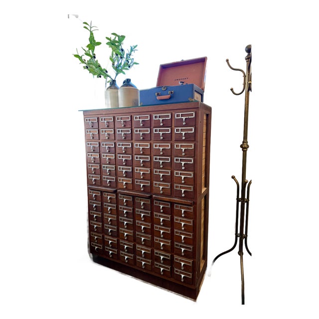 Vintage Library Card Catalog Cabinet For Sale