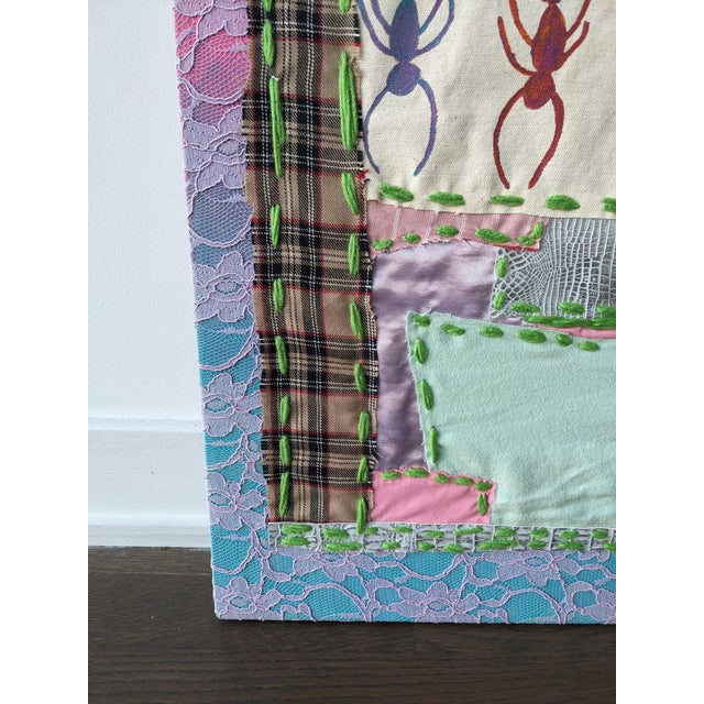 "If It Mattered It Would" Contemporary Abstract Textile Mixed-Media Painting by Frances Sousa For Sale - Image 6 of 9