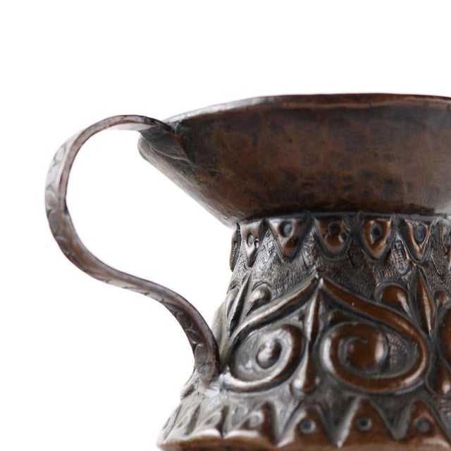 Embossed Copper Vase For Sale - Image 5 of 10