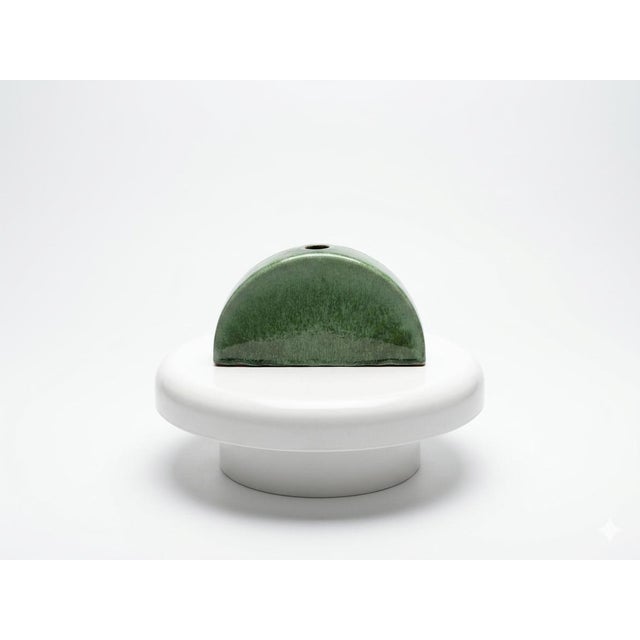 Vintage Green Ceramic Vase, 1970s For Sale - Image 3 of 7