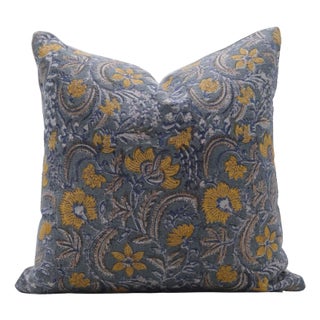 Fabdivine Handcrafted Block Print Cushion Cover 14x14 Inch Thick Linen- Kundanvan For Sale