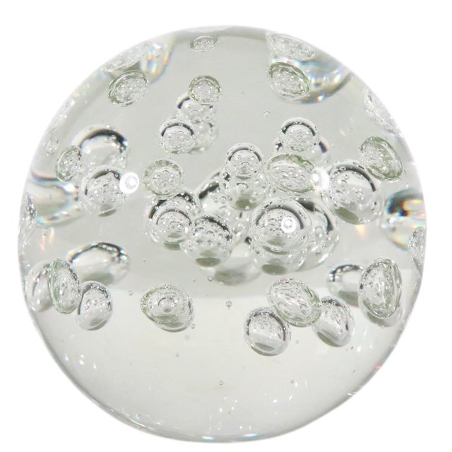 Cool controlled bubble heavy glass paperweight, in excellent, original, clean and ready to use condition, free of damage...