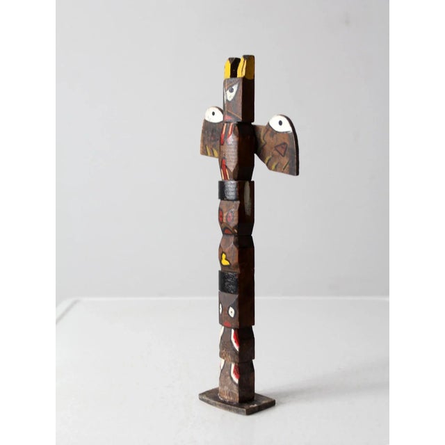 Vintage Wood Souvenir Totem Pole For Sale - Image 4 of 10
