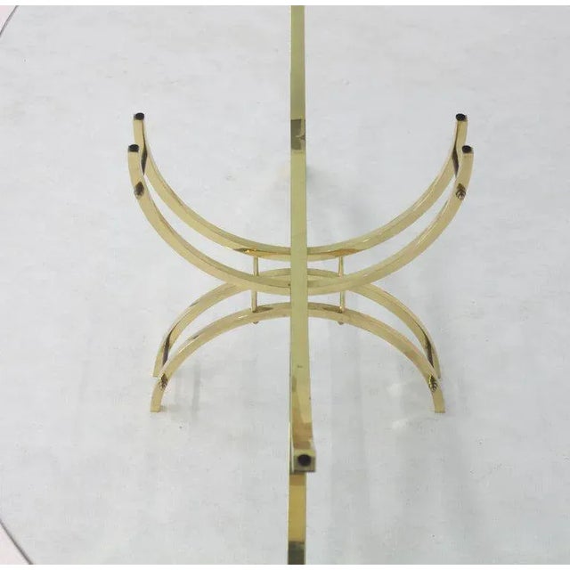 Mid 20th Century Mid-Century Modern Oval Brass & Glass Coffee Table For Sale - Image 5 of 10