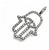 Modern Late 20th Century 14K White Gold Diamond Hamsa Evil Eye Pendant For Sale - Image 3 of 3